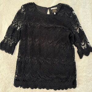 Joules Elegant Black Lace Blouse